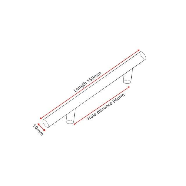 Stainless Steel Cabinet Handles Diameter 10mm Kitchen Door T Bar Straight Handle Pull Knobs Furniture Hardware European Bar Style Cabinet Pull Stevvex