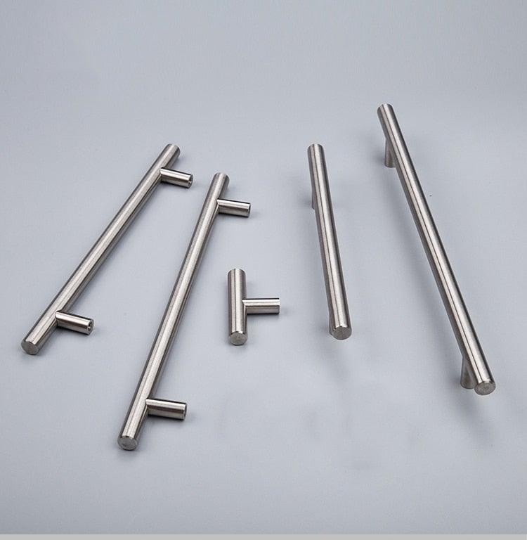 Stainless Steel Cabinet Handles Diameter 10mm Kitchen Door T Bar Straight Handle Pull Knobs Furniture Hardware European Bar Style Cabinet Pull Stevvex