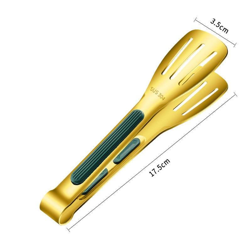 Stainless Steel Frying Shovel Clip Multifunctional Steak BBQ Tongs Pancake Fried Pizza Steak Fish Spatula Bread Kitchen Tool Stainless Steel Cooking Tongs Multifunctional Kitchen Tongs for Making Salads and Flipping Steak Clamps Stevvex