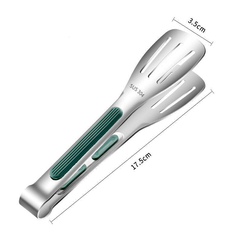 Stainless Steel Frying Shovel Clip Multifunctional Steak BBQ Tongs Pancake Fried Pizza Steak Fish Spatula Bread Kitchen Tool Stainless Steel Cooking Tongs Multifunctional Kitchen Tongs for Making Salads and Flipping Steak Clamps Stevvex