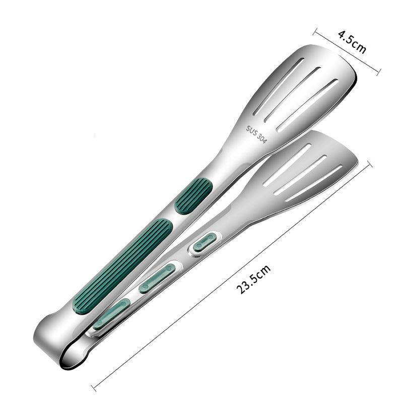 Stainless Steel Frying Shovel Clip Multifunctional Steak BBQ Tongs Pancake Fried Pizza Steak Fish Spatula Bread Kitchen Tool Stainless Steel Cooking Tongs Multifunctional Kitchen Tongs for Making Salads and Flipping Steak Clamps Stevvex