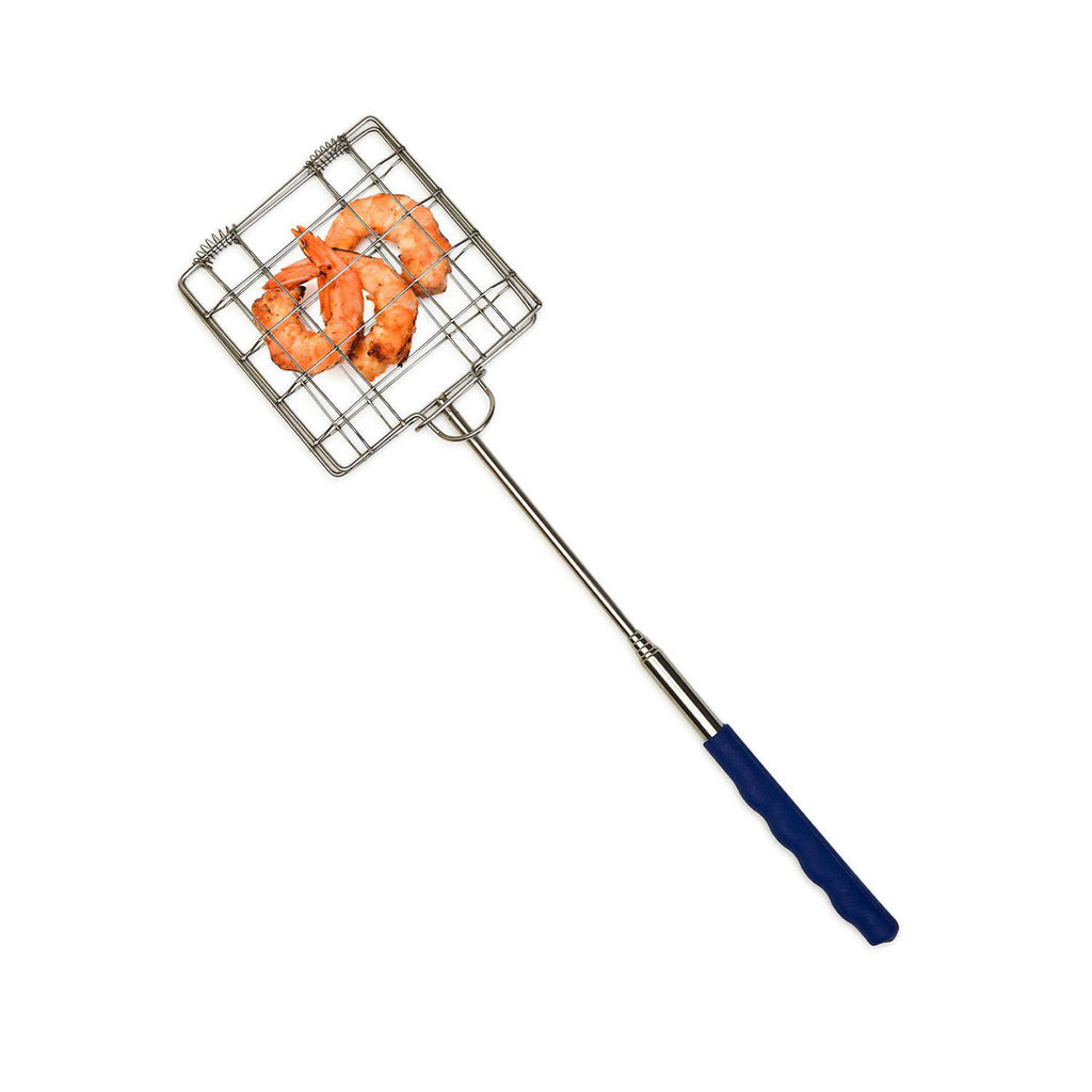Stainless Steel Grilling Basket Folding Campfire Grill with Locking Handle BandsCo Straps