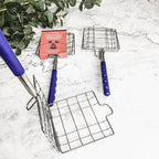 Stainless Steel Grilling Basket Folding Campfire Grill with Locking Handle BandsCo Straps