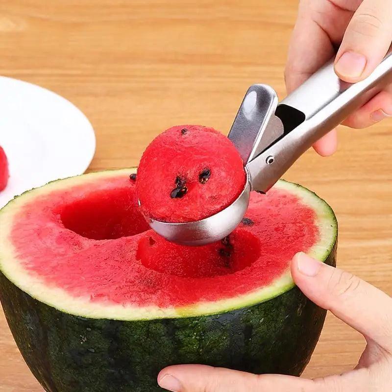 Stainless Steel Ice Cream Scooper, A Good Metal Scoop Tools For Kitchen, For Making Meatball/Melon Ball/Watermelon/Fruits, Measuring Spoon Cup for Cooking Baking Stevvex