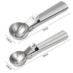 Stainless Steel Ice Cream Scooper, A Good Metal Scoop Tools For Kitchen, For Making Meatball/Melon Ball/Watermelon/Fruits, Measuring Spoon Cup for Cooking Baking Stevvex