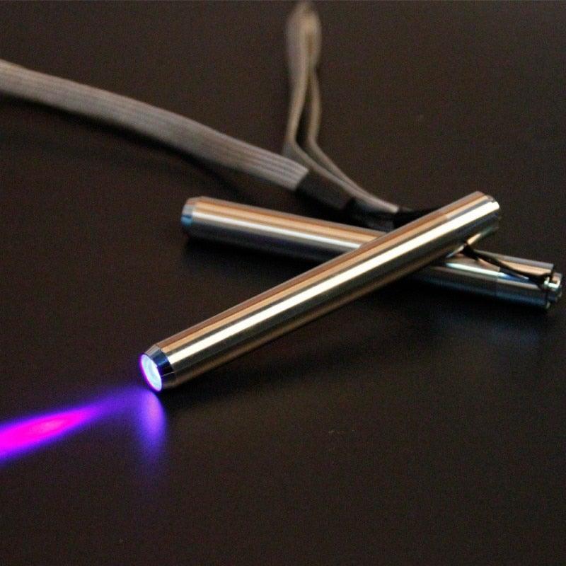 Stainless Steel Mini Pocket UV Black Light Flashlight Led Lamp Portable Flashlight Ultraviolet Pen Lights For Leak Pet Urine Bed Bug  Dry Stain & Dye Detector Marker Checker Detection Stevvex