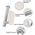 Stainless Steel Nail-free Wall Mounted Toilet Paper Holder Kitchen Tissue Paper Holder Toilet Roll Dispenser For Bathroom Toilet Paper Holder Toilet Paper roll Holder Self Adhesive+Super Glue  Stainless Steel No Drilling For Bathroom Bedroom Kitchen Stevvex