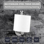 Stainless Steel Nail-free Wall Mounted Toilet Paper Holder Kitchen Tissue Paper Holder Toilet Roll Dispenser For Bathroom Toilet Paper Holder Toilet Paper roll Holder Self Adhesive+Super Glue  Stainless Steel No Drilling For Bathroom Bedroom Kitchen Stevvex