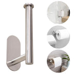 Stainless Steel Nail-free Wall Mounted Toilet Paper Holder Kitchen Tissue Paper Holder Toilet Roll Dispenser For Bathroom Toilet Paper Holder Toilet Paper roll Holder Self Adhesive+Super Glue  Stainless Steel No Drilling For Bathroom Bedroom Kitchen Stevvex