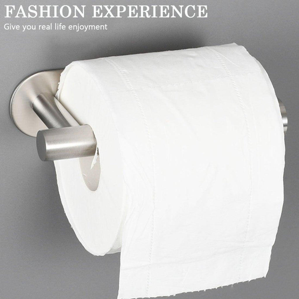 Stainless Steel Nail-free Wall Mounted Toilet Paper Holder Kitchen Tissue Paper Holder Toilet Roll Dispenser For Bathroom Toilet Paper Holder Toilet Paper roll Holder Self Adhesive+Super Glue  Stainless Steel No Drilling For Bathroom Bedroom Kitchen Stevvex