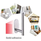 Stainless Steel Nail-free Wall Mounted Toilet Paper Holder Kitchen Tissue Paper Holder Toilet Roll Dispenser For Bathroom Toilet Paper Holder Toilet Paper roll Holder Self Adhesive+Super Glue  Stainless Steel No Drilling For Bathroom Bedroom Kitchen Stevvex