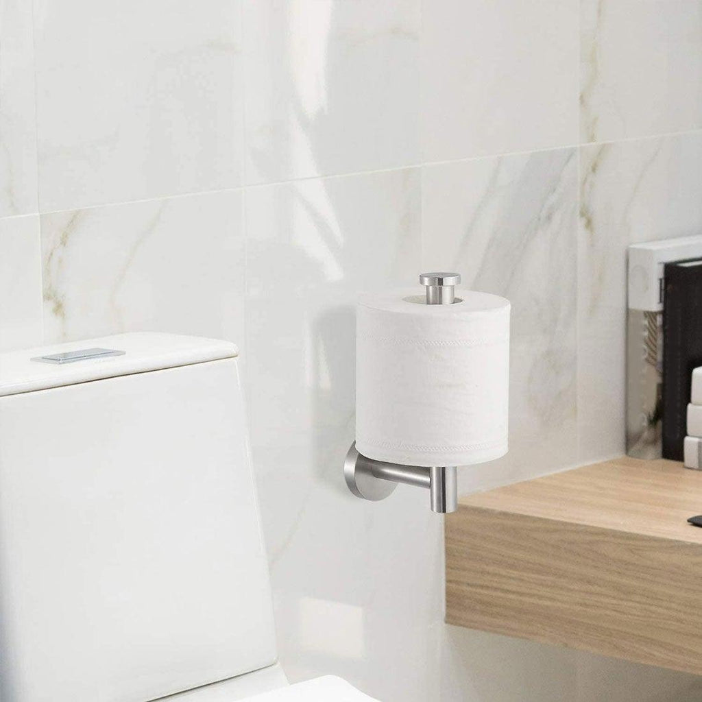 Stainless Steel Nail-free Wall Mounted Toilet Paper Holder Kitchen Tissue Paper Holder Toilet Roll Dispenser For Bathroom Toilet Paper Holder Toilet Paper roll Holder Self Adhesive+Super Glue  Stainless Steel No Drilling For Bathroom Bedroom Kitchen Stevvex