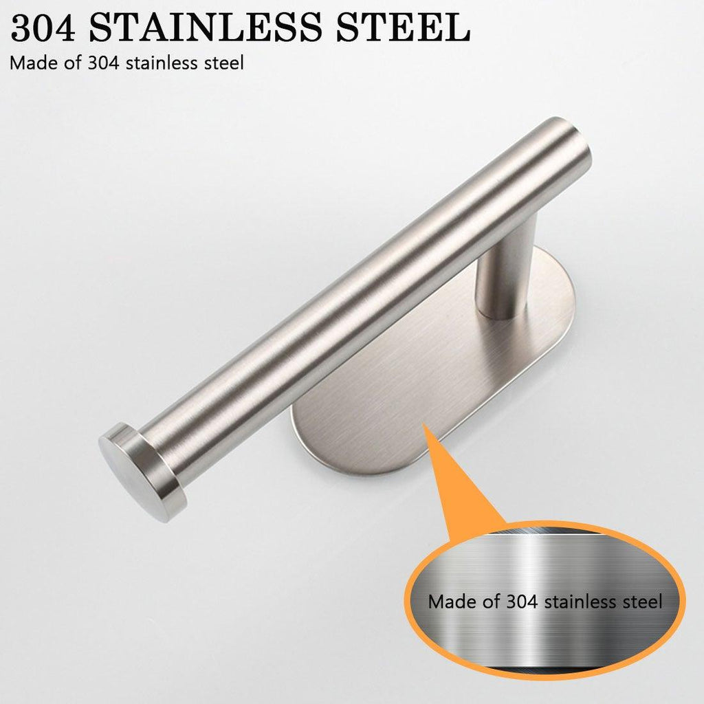 Stainless Steel Nail-free Wall Mounted Toilet Paper Holder Kitchen Tissue Paper Holder Toilet Roll Dispenser For Bathroom Toilet Paper Holder Toilet Paper roll Holder Self Adhesive+Super Glue  Stainless Steel No Drilling For Bathroom Bedroom Kitchen Stevvex
