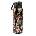 Stainless Steel Ranger Water Bottle Camo Pattern Stainless Steel Vacuum Insulated Water Bottle Sport Drink Bottle With Straw For Camping Running Gym Yoga Army Style Insulated Portable Water Bottle Stevvex
