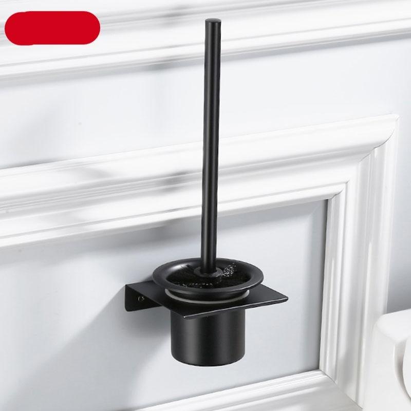Stainless Steel Toilet Brush Holder Black Wall Mounted Toilet Bowl Brush Holder For Bathroom Cleaning Kit Stevvex