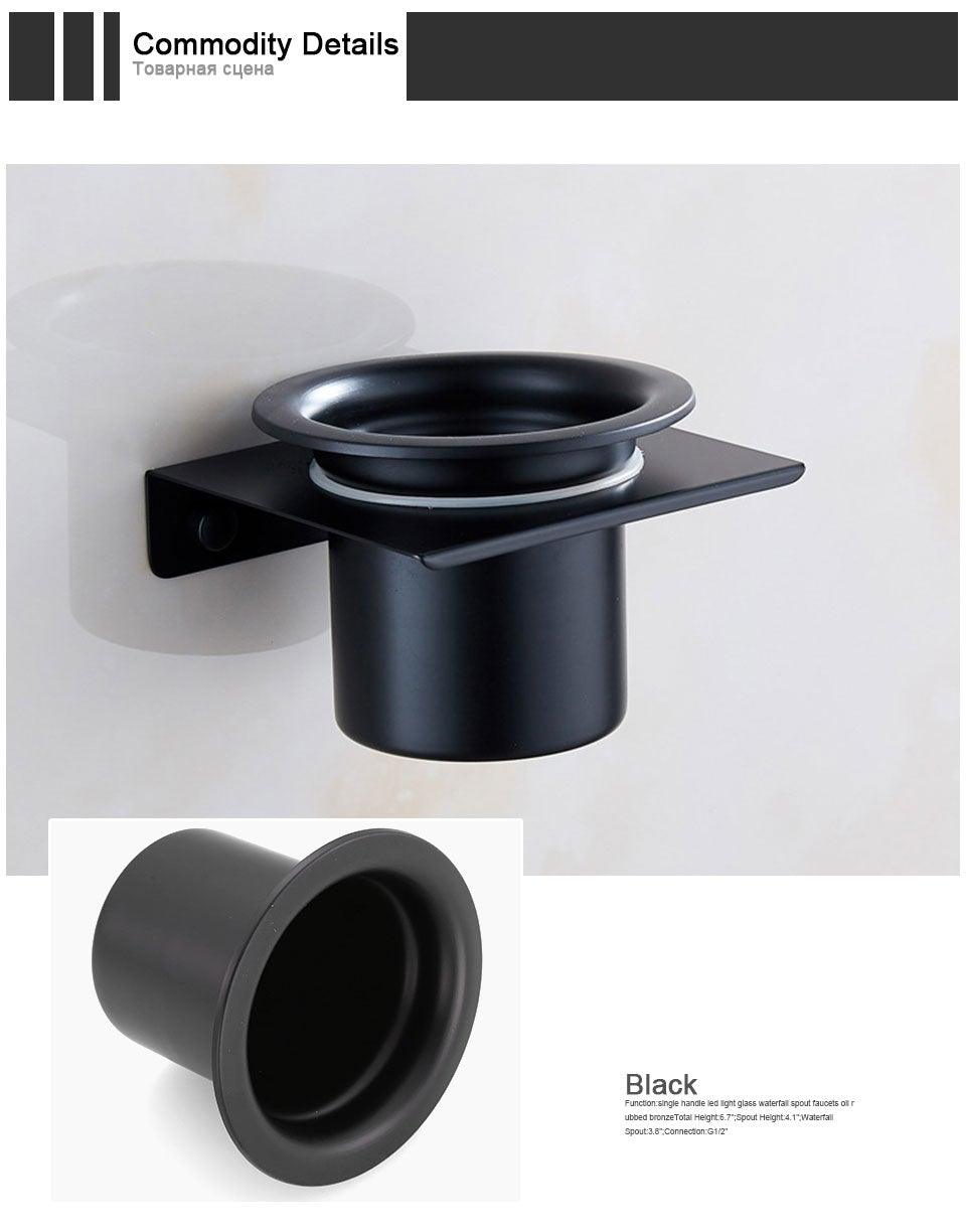 Stainless Steel Toilet Brush Holder Black Wall Mounted Toilet Bowl Brush Holder For Bathroom Cleaning Kit Stevvex