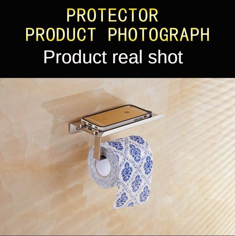 Stainless Steel Toilet Paper Holder Bathroom Wall Mount Paper Phone Holder Shelf Towel Roll Shelf Accessories Bathroom Tissue Roll Holder With Phone Shelf Stainless Steel Tissue Paper Dispenser Brushed Finished Wall Mount Stevvex