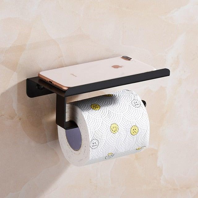 Stainless Steel Toilet Paper Holder Bathroom Wall Mount Paper Phone Holder Shelf Towel Roll Shelf Accessories Bathroom Tissue Roll Holder With Phone Shelf Stainless Steel Tissue Paper Dispenser Brushed Finished Wall Mount Stevvex