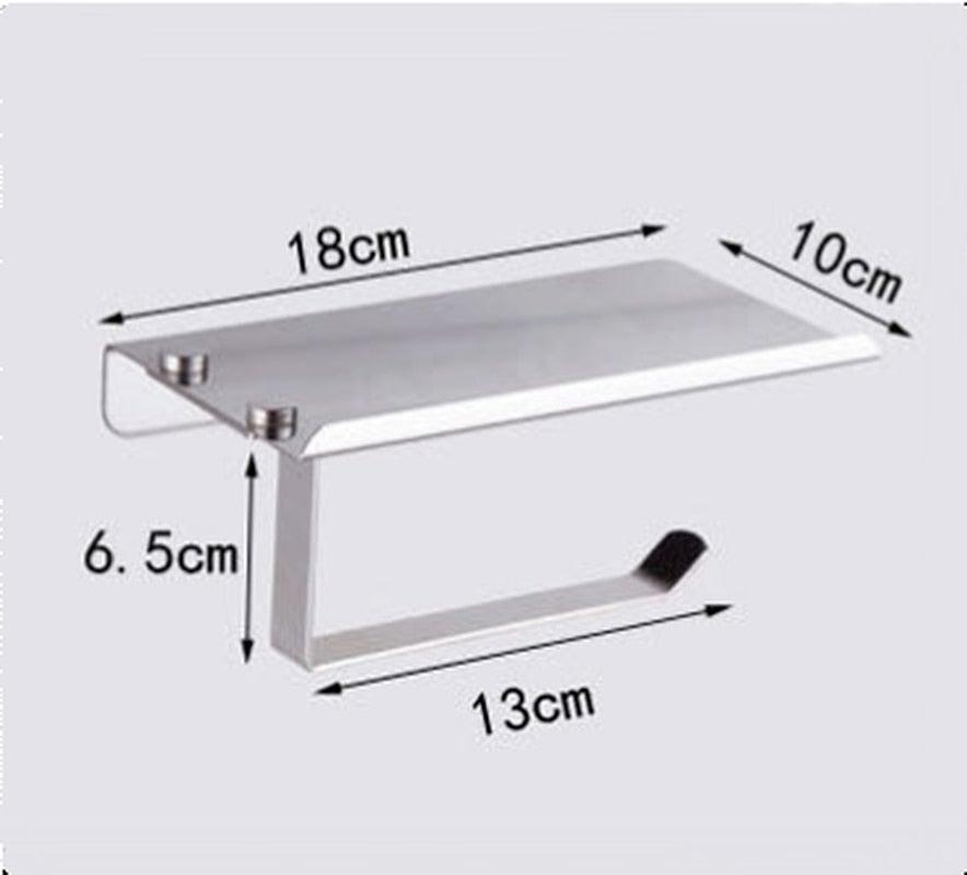 Stainless Steel Toilet Paper Holder Bathroom Wall Mount Paper Phone Holder Shelf Towel Roll Shelf Accessories Bathroom Tissue Roll Holder With Phone Shelf Stainless Steel Tissue Paper Dispenser Brushed Finished Wall Mount Stevvex