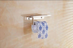 Stainless Steel Toilet Paper Holder Bathroom Wall Mount Paper Phone Holder Shelf Towel Roll Shelf Accessories Bathroom Tissue Roll Holder With Phone Shelf Stainless Steel Tissue Paper Dispenser Brushed Finished Wall Mount Stevvex