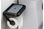 Stainless Steel Toilet Paper Holder Bathroom Wall Mount WC Paper Phone Holder Shelf Towel Roll shelf Accessories Toilet Paper Holder With Phone Shelf Aluminum Bathroom Accessories Tissue Roll Dispenser Storage Rack, Wall Mounted Modern Paper Towel Adapter Stevvex