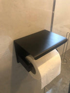 Stainless Steel Toilet Paper Holder Bathroom Wall Mount WC Paper Phone Holder Shelf Towel Roll shelf Accessories Toilet Paper Holder With Phone Shelf Aluminum Bathroom Accessories Tissue Roll Dispenser Storage Rack, Wall Mounted Modern Paper Towel Adapter Stevvex