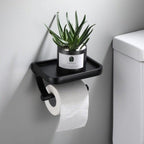 Stainless Steel Toilet Paper Holder Bathroom Wall Mount WC Paper Phone Holder Shelf Towel Roll shelf Accessories Toilet Paper Holder With Phone Shelf Aluminum Bathroom Accessories Tissue Roll Dispenser Storage Rack, Wall Mounted Modern Paper Towel Adapter Stevvex