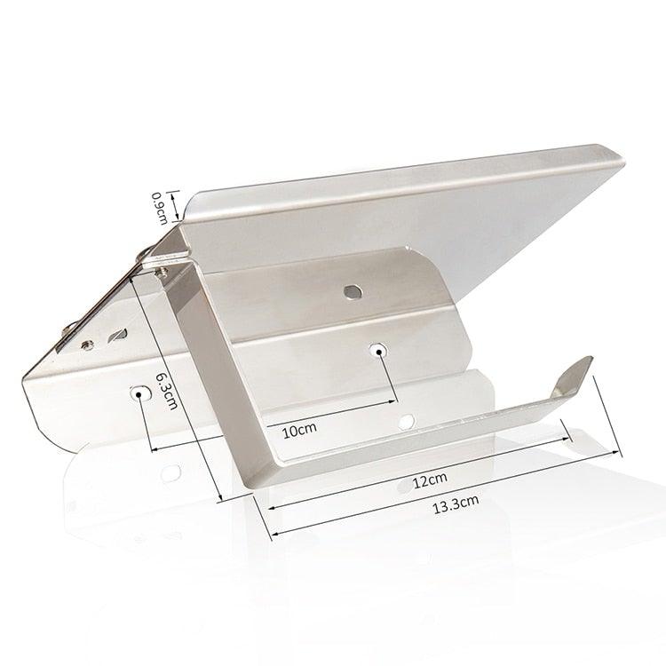 Stainless Steel Toilet Paper Holder Bathroom Wall Mount WC Paper Phone Holder Shelf Towel Roll shelf Accessories Toilet Paper Holder With Phone Shelf Aluminum Bathroom Accessories Tissue Roll Dispenser Storage Rack, Wall Mounted Modern Paper Towel Adapter Stevvex