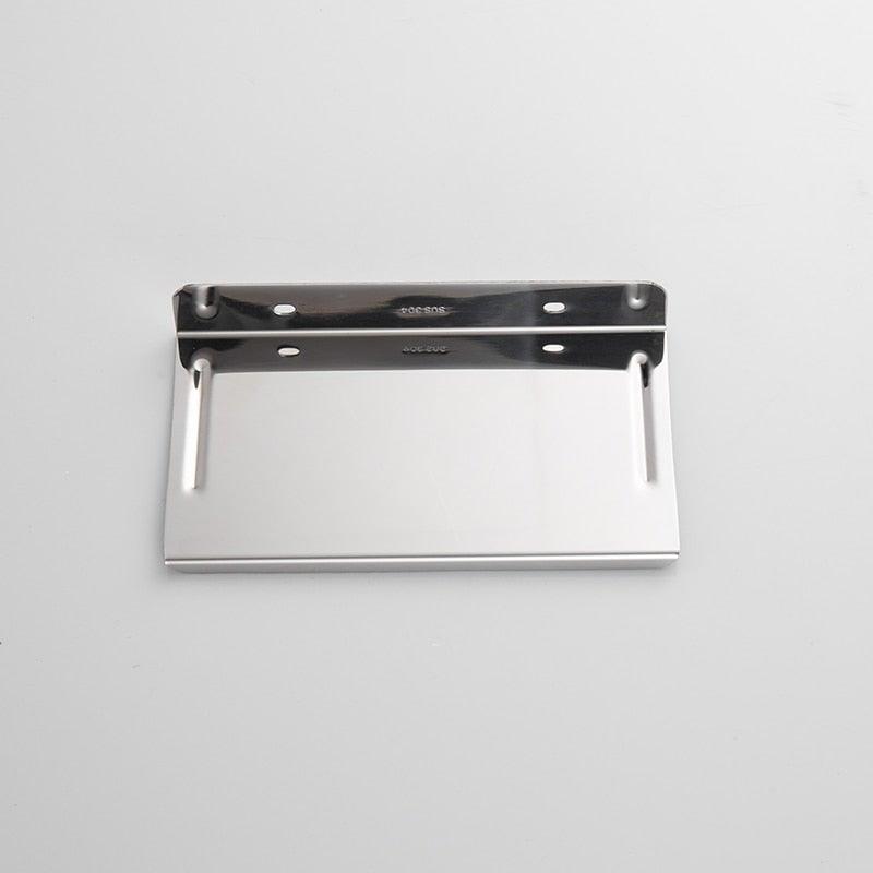 Stainless Steel Toilet Paper Holder Bathroom Wall Mount WC Paper Phone Holder Shelf Towel Roll shelf Accessories Toilet Paper Holder With Phone Shelf Aluminum Bathroom Accessories Tissue Roll Dispenser Storage Rack, Wall Mounted Modern Paper Towel Adapter Stevvex