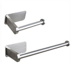 Stainless Steel Wall Toilet Paper Roll Holder Black Silver Self Adhesive Toilet Paper Holder for Bathroom Stick Wall Towel Rack Stevvex