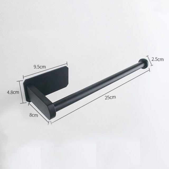 Stainless Steel Wall Toilet Paper Roll Holder Black Silver Self Adhesive Toilet Paper Holder for Bathroom Stick Wall Towel Rack Stevvex