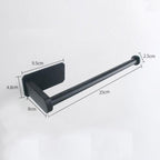 Stainless Steel Wall Toilet Paper Roll Holder Black Silver Self Adhesive Toilet Paper Holder for Bathroom Stick Wall Towel Rack Stevvex