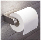 Stainless Steel Wall Toilet Paper Roll Holder Black Silver Self Adhesive Toilet Paper Holder for Bathroom Stick Wall Towel Rack Stevvex