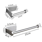 Stainless Steel Wall Toilet Paper Roll Holder Black Silver Self Adhesive Toilet Paper Holder for Bathroom Stick Wall Towel Rack Stevvex