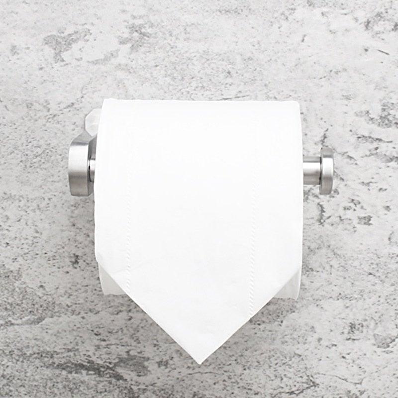 Stainless Steel Wall Toilet Paper Roll Holder Black Silver Self Adhesive Toilet Paper Holder for Bathroom Stick Wall Towel Rack Stevvex