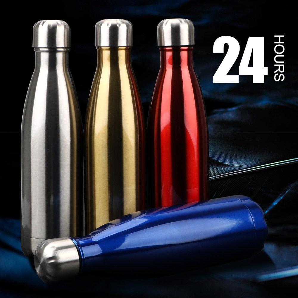 Stainless Steel Water Bottle BPA Free Thermos Water Beer Thermos 500ml for Sport Bottles Double-Wall Insulated Vacuum Flask Double-Walled Insulated Vacuum Flask Stainless Steel Drinking Bottle Stevvex