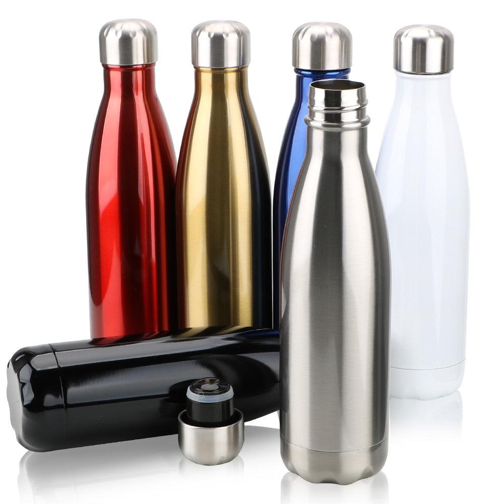 Stainless Steel Water Bottle BPA Free Thermos Water Beer Thermos 500ml for Sport Bottles Double-Wall Insulated Vacuum Flask Double-Walled Insulated Vacuum Flask Stainless Steel Drinking Bottle Stevvex