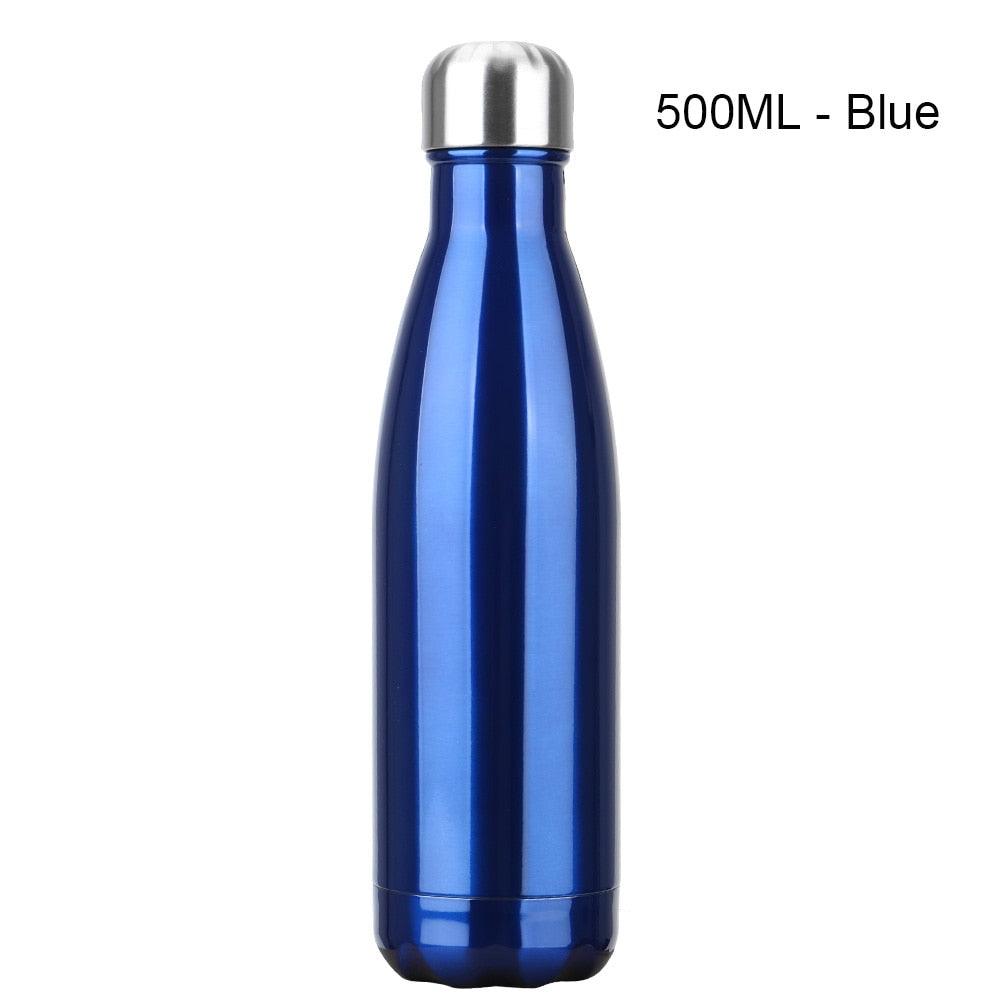 Stainless Steel Water Bottle BPA Free Thermos Water Beer Thermos 500ml for Sport Bottles Double-Wall Insulated Vacuum Flask Double-Walled Insulated Vacuum Flask Stainless Steel Drinking Bottle Stevvex