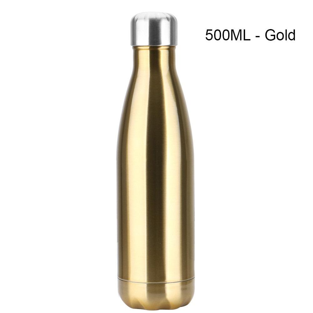 Stainless Steel Water Bottle BPA Free Thermos Water Beer Thermos 500ml for Sport Bottles Double-Wall Insulated Vacuum Flask Double-Walled Insulated Vacuum Flask Stainless Steel Drinking Bottle Stevvex