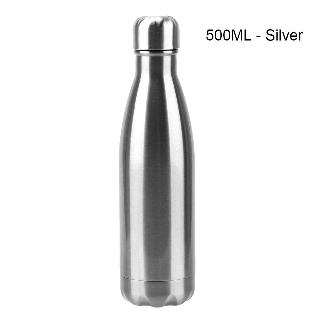 Stainless Steel Water Bottle BPA Free Thermos Water Beer Thermos 500ml for Sport Bottles Double-Wall Insulated Vacuum Flask Double-Walled Insulated Vacuum Flask Stainless Steel Drinking Bottle Stevvex