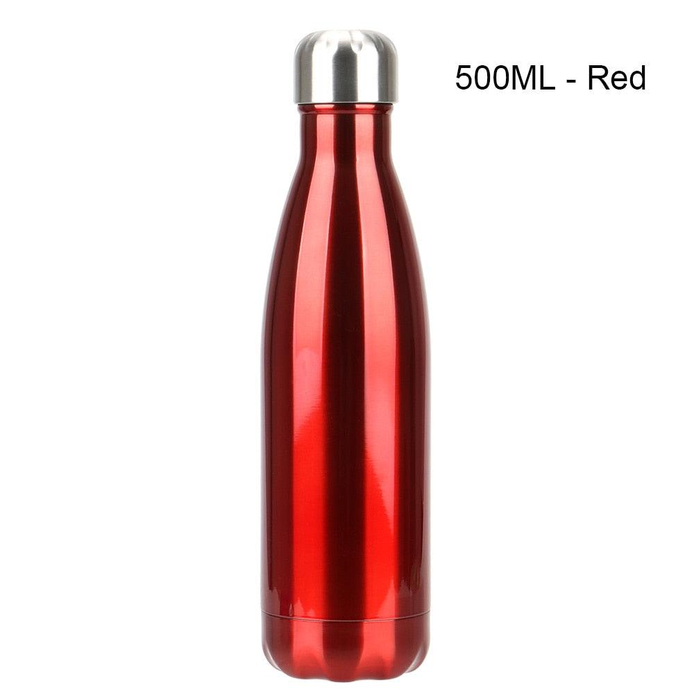 Stainless Steel Water Bottle BPA Free Thermos Water Beer Thermos 500ml for Sport Bottles Double-Wall Insulated Vacuum Flask Double-Walled Insulated Vacuum Flask Stainless Steel Drinking Bottle Stevvex