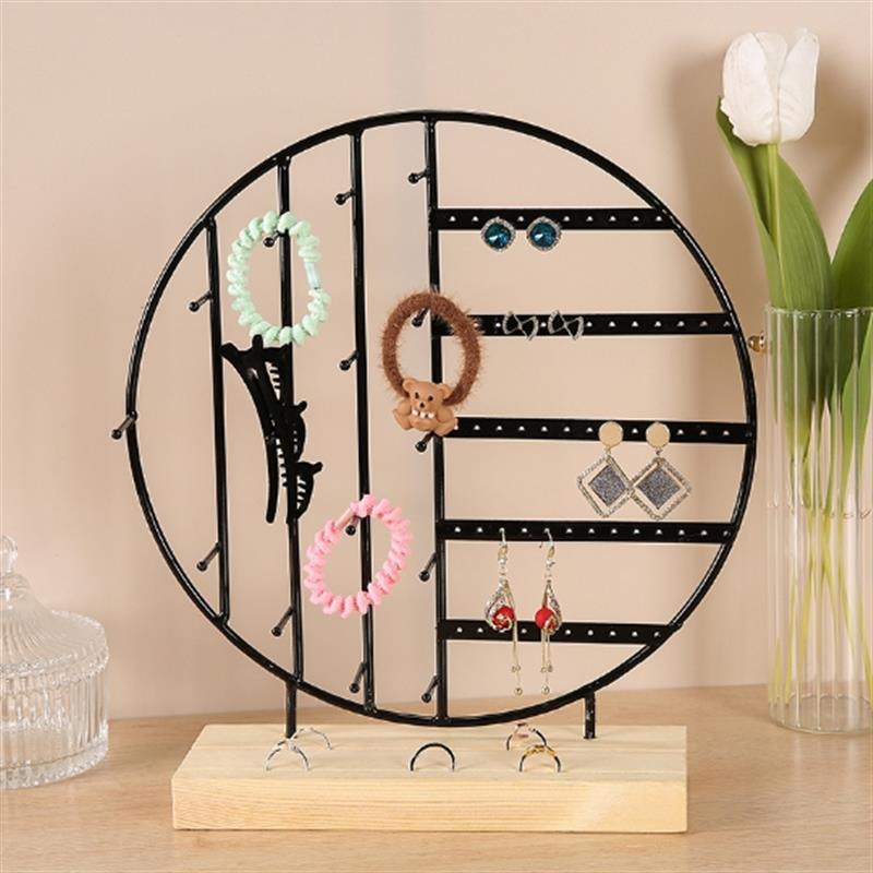 Stand Jewelry Display Organizer Earrings Pendants Bracelets Jewelry Holder With Wooden Base Earrings Storage Rack Metal Jewelry Storage Stand Necklace Rack Ornaments Display Stand Shopping Earring Stand Stevvex