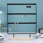 Stand Jewelry Display Organizer Earrings Pendants Bracelets Jewelry Holder With Wooden Base Earrings Storage Rack Metal Jewelry Storage Stand Necklace Rack Ornaments Display Stand Shopping Earring Stand Stevvex