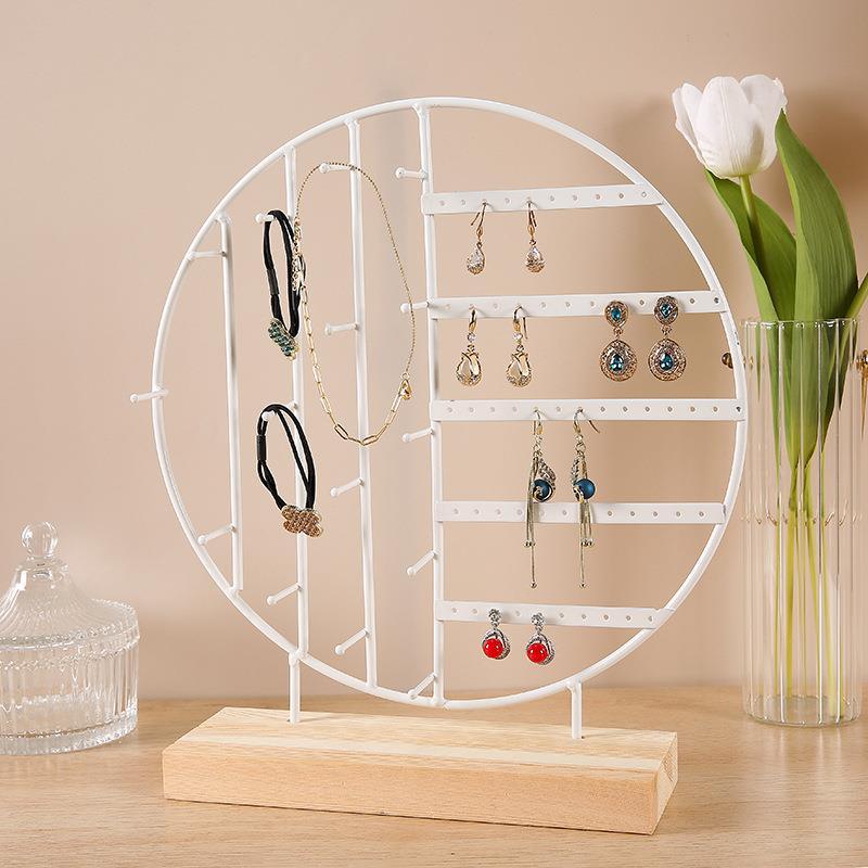Stand Jewelry Display Organizer Earrings Pendants Bracelets Jewelry Holder With Wooden Base Earrings Storage Rack Metal Jewelry Storage Stand Necklace Rack Ornaments Display Stand Shopping Earring Stand Stevvex