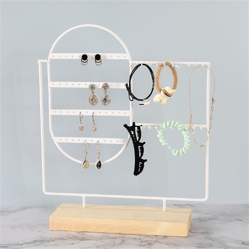 Stand Jewelry Display Organizer Earrings Pendants Bracelets Jewelry Holder With Wooden Base Earrings Storage Rack Metal Jewelry Storage Stand Necklace Rack Ornaments Display Stand Shopping Earring Stand Stevvex