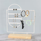 Stand Jewelry Display Organizer Earrings Pendants Bracelets Jewelry Holder With Wooden Base Earrings Storage Rack Metal Jewelry Storage Stand Necklace Rack Ornaments Display Stand Shopping Earring Stand Stevvex