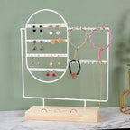 Stand Jewelry Display Organizer Earrings Pendants Bracelets Jewelry Holder With Wooden Base Earrings Storage Rack Metal Jewelry Storage Stand Necklace Rack Ornaments Display Stand Shopping Earring Stand Stevvex