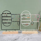 Stand Jewelry Display Organizer Earrings Pendants Bracelets Jewelry Holder With Wooden Base Earrings Storage Rack Metal Jewelry Storage Stand Necklace Rack Ornaments Display Stand Shopping Earring Stand Stevvex