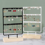 Stand Jewelry Display Organizer Earrings Pendants Bracelets Jewelry Holder With Wooden Base Earrings Storage Rack Metal Jewelry Storage Stand Necklace Rack Ornaments Display Stand Shopping Earring Stand Stevvex