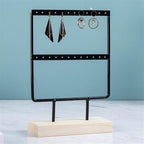 Stand Jewelry Display Organizer Earrings Pendants Bracelets Jewelry Holder With Wooden Base Earrings Storage Rack Metal Jewelry Storage Stand Necklace Rack Ornaments Display Stand Shopping Earring Stand Stevvex